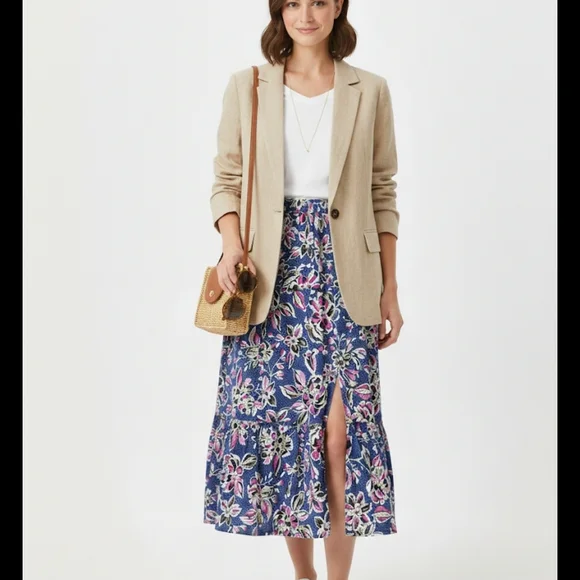 Expresso Floral Print Midi Skirt Size M - Picture 2 of 13